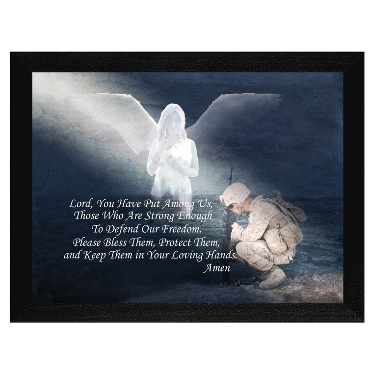 Protect Our Soldiers Black Framed Print Wall Art - 606114037668