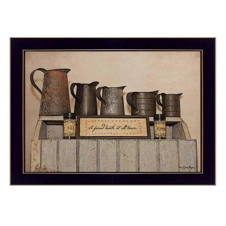 A Friend Loveth at All Time 1 Black Framed Print Wall Art