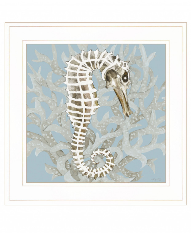 Coral Seahorse I 2 White Framed Print Wall Art - 606114050537