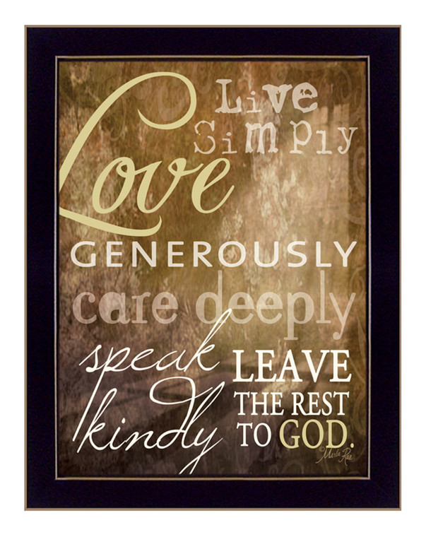 Live Simply 1 Black Framed Print Wall Art - 606114072904