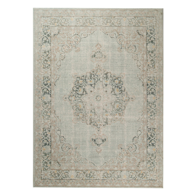 Homeroots Home Decor 9' x 13' Sea Green Medallion Power Loom Area Rug