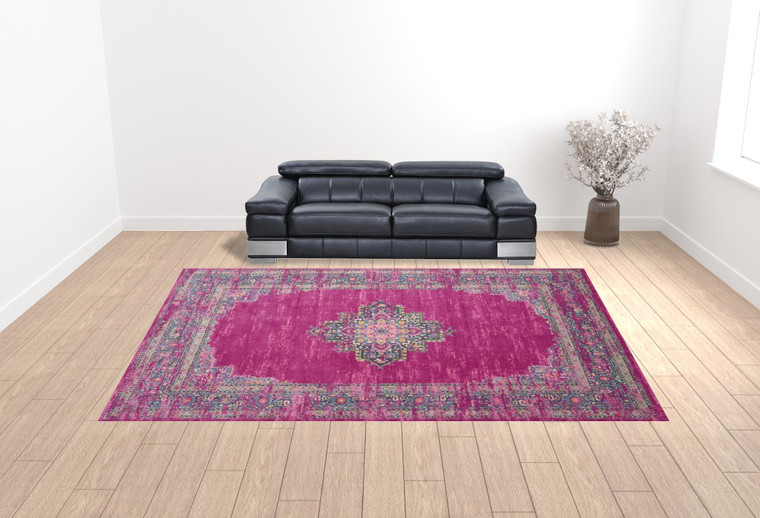 Homeroots Home Decor 12' x 15' with Blue Moroccan Power Loom Distressed Area Rug