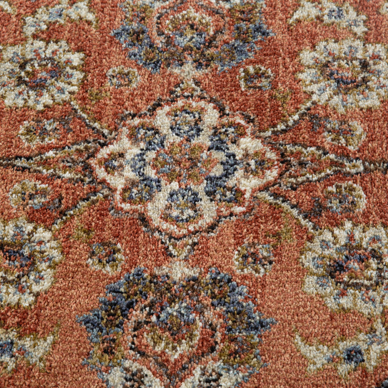 Homeroots Home Decor 8' x 10' Orange Floral Power Loom Area Rug