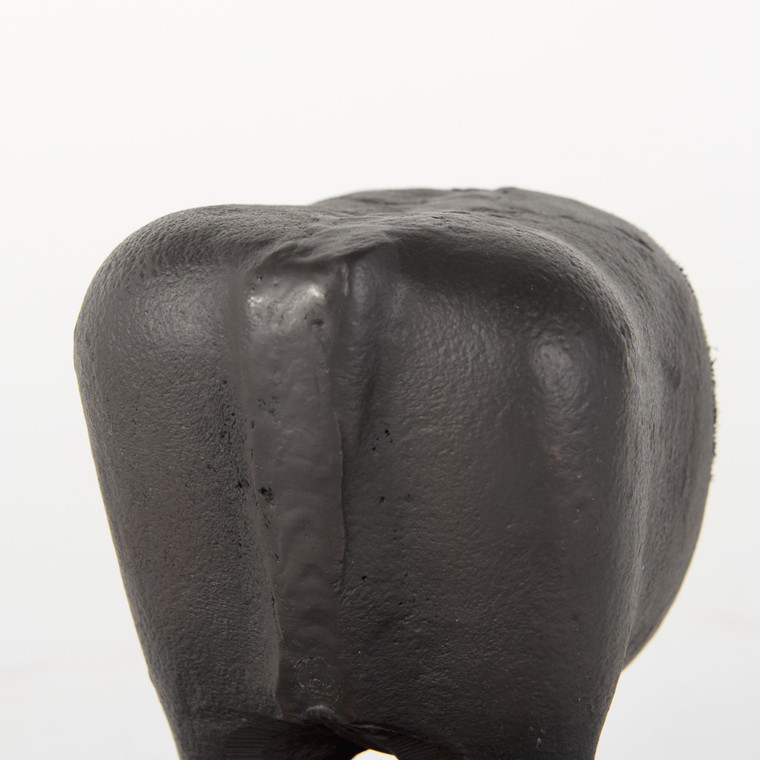 Set of Two 7" Black Fabric Bull Decorative Bookends