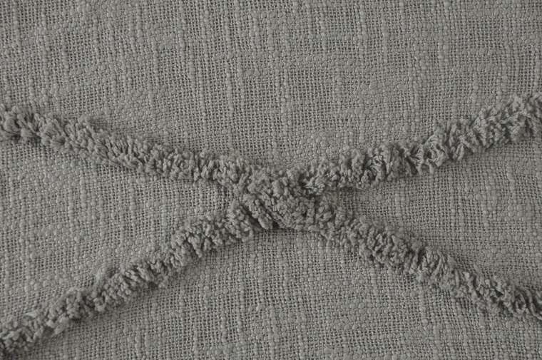 Gray Woven Cotton Solid Color Throw Blanket - 606114788324
