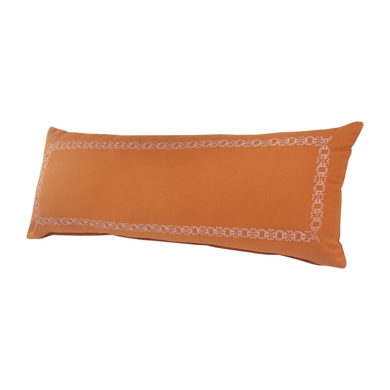 Homeroots Home Decor 14 X 36 Inches Orange and Dark Orange 100% Cotton Geometric Zippered Pillow
