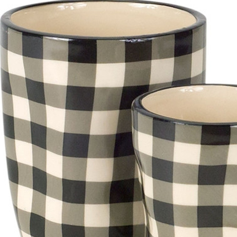 Beige Set of Six Dolomite 1.66234 ounce Round Pot Planter - 606114843436