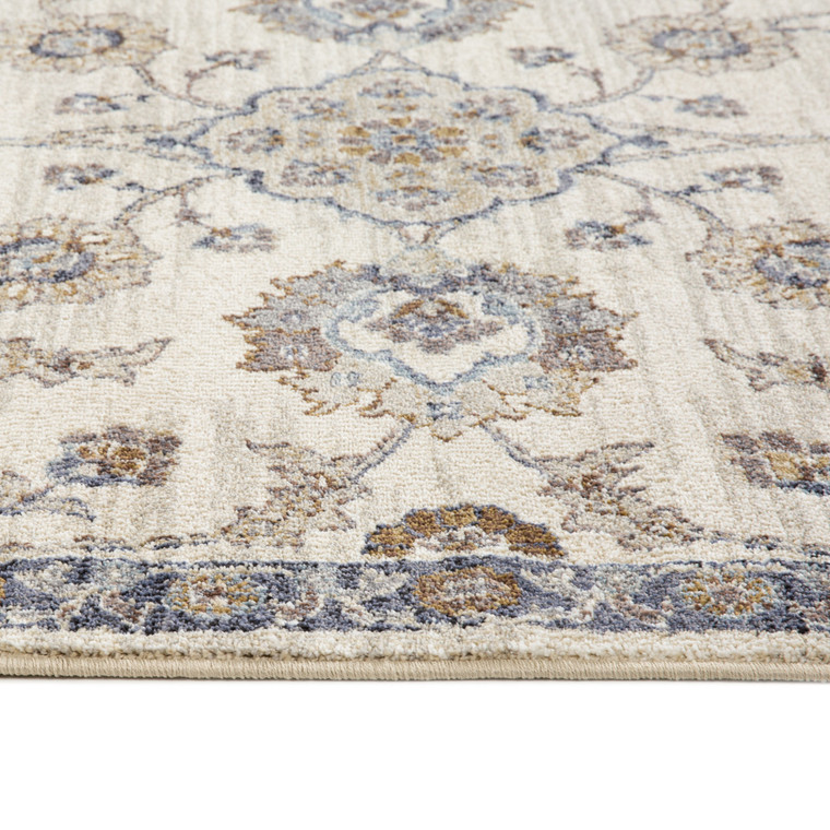 Homeroots Home Decor 5' x 7' Gray and Ivory Floral Power Loom Area Rug