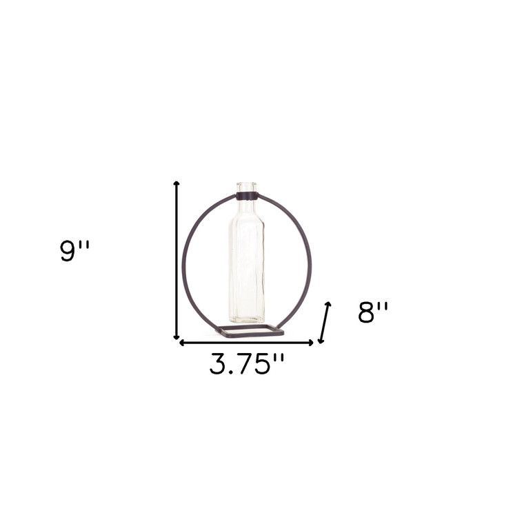 Set of Four Gray Round Metal Wall Vase