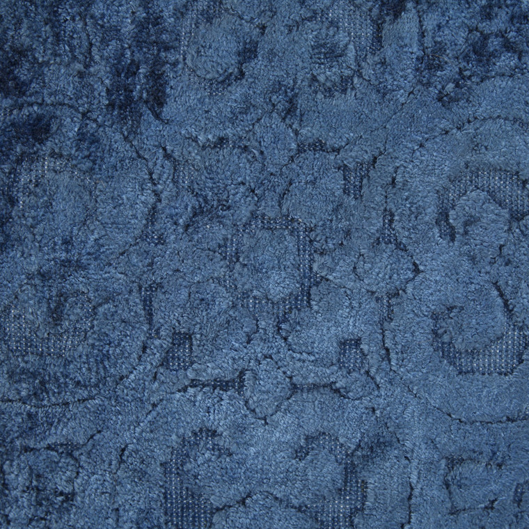 Homeroots Home Decor 20 X 20 Inches Blue Damask Cotton Blend Zippered Pillow With Tassels, Blue