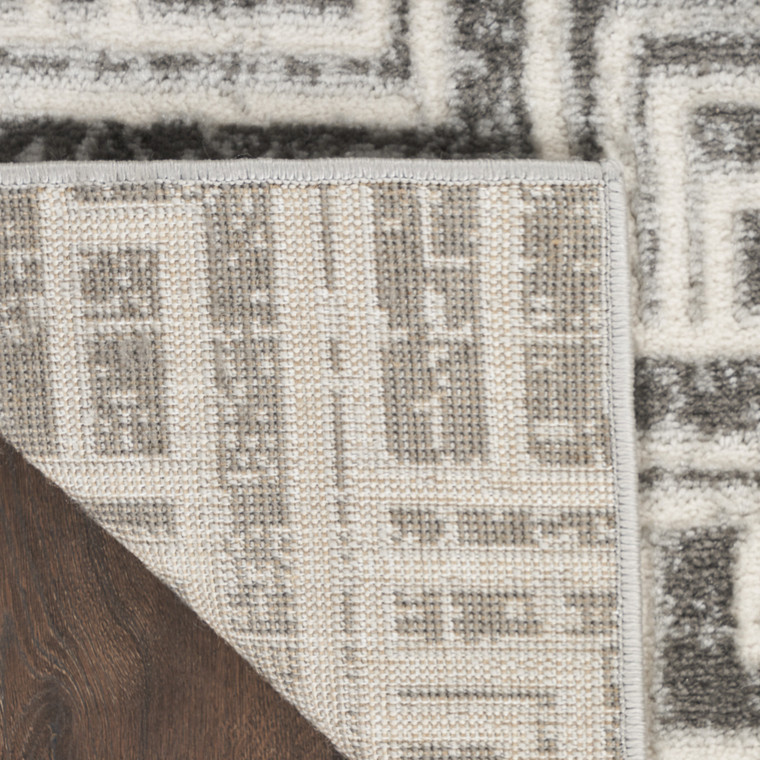 Homeroots Home Decor 9' x 12' Gray Geometric Distressed Area Rug