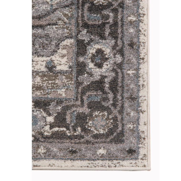 Homeroots Home Decor 9' x 12' Blue and Brown Medallion Power Loom Area Rug