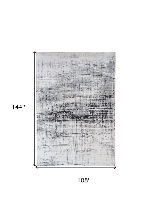 Homeroots Home Decor 9' X 13' Black and White Abstract Non Skid Area Rug