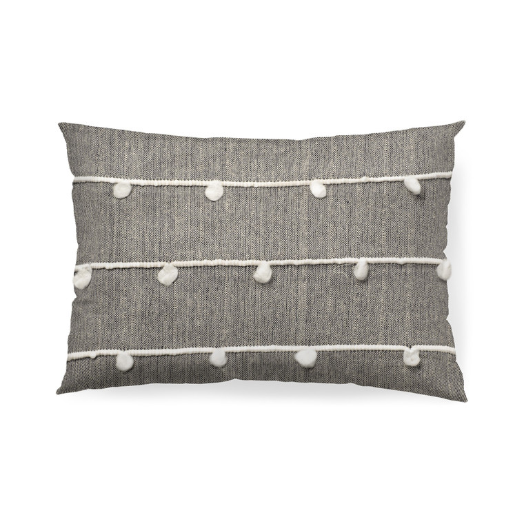 Homeroots Home Decor Dark Blue and Beige Lumbar Accent Pillow Cover, Dark Blue and Beige, 13 x 21 Inch