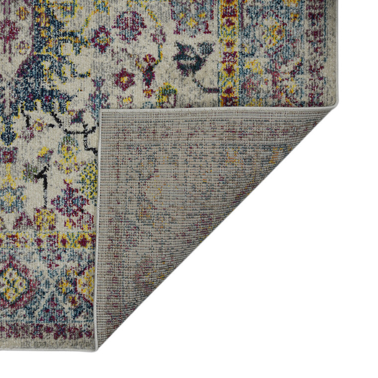 Homeroots Home Decor 5' x 7' Gray Floral Power Loom Area Rug