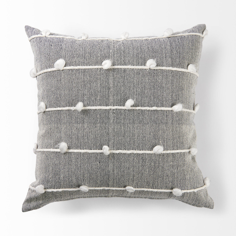 Dark Gray Detailed Pillow Cover - 808230024120