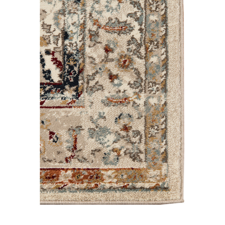 Homeroots Home Decor 5' x 7' Beige Floral Medallion Power Loom Area Rug