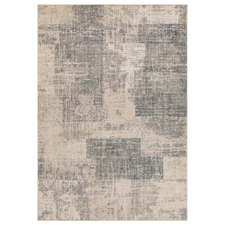 5' X 8' Gray And Sand Abstract Area Rug