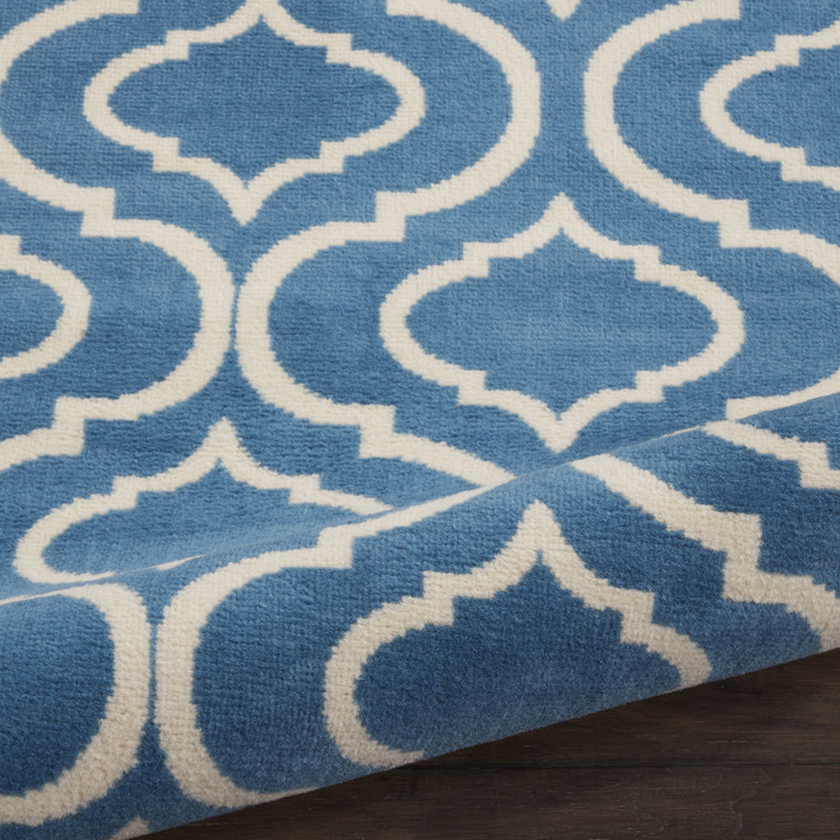 7' Gray Moroccan Power Loom Runner Rug Polypropylene Modern Style