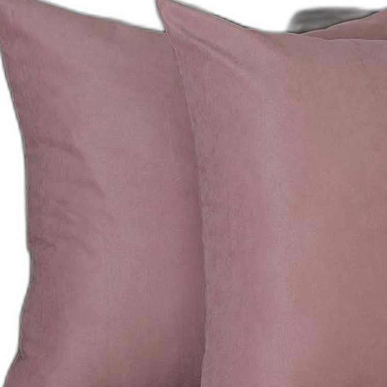 Homeroots Home Decor Set Of Two 22 x 22 Inches Light Pink Polyester Zippered Pillow Cover