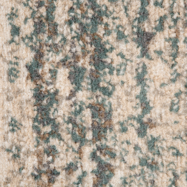 10' Ivory And Gray Abstract Runner Rug