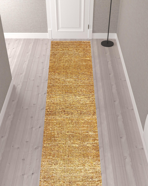 Homeroots Home Decor 2' x 10' Runner Rug, Brown and Ivory, Power Loom