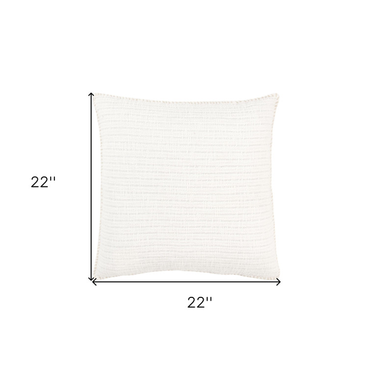 Homeroots Home Decor 22 Inches White Cotton Pillow