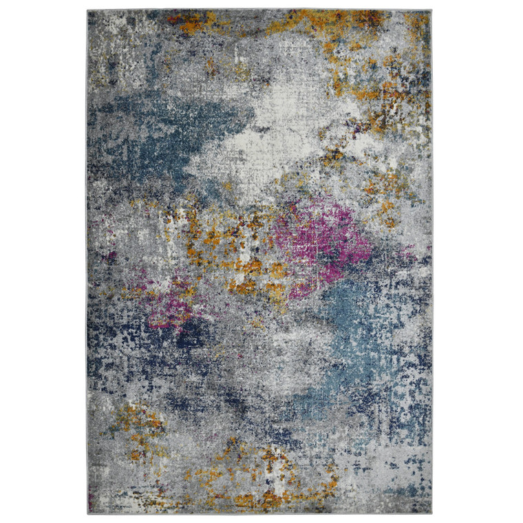8' Blue Gray And Purple Area Rug