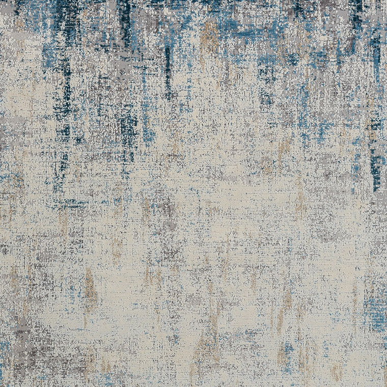 2' X 3' Blue and Ivory Abstract Area Rug Viscose Home Accent
