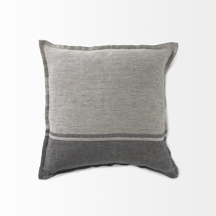 Homeroots Home Decor Light And Dark Gray Cushion Cover, Light Gray and Dark Gray, 20 Inch