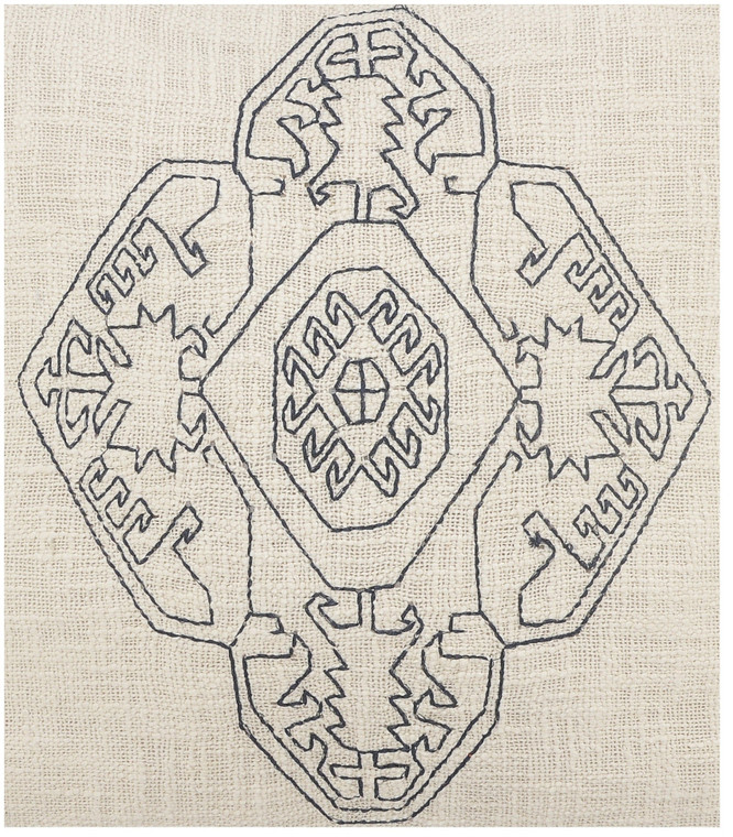 Homeroots Home Decor 20 X 20 Inches Off-White and Navy 100% Cotton Abstract Zippered Pillow