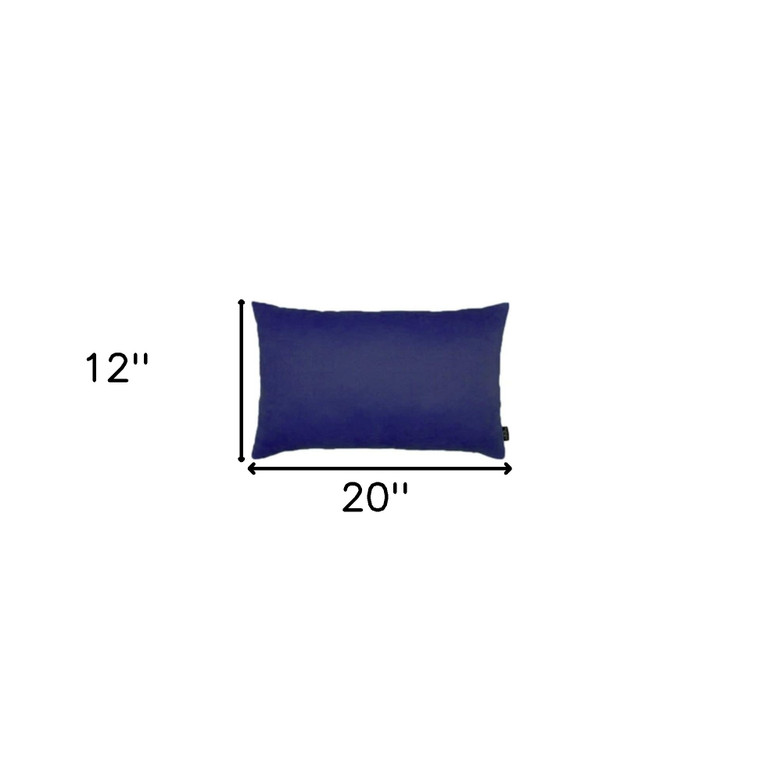 Homeroots Home Decor Set Of Two 12 x 20 Inches Sapphire Blue Polyester Zippered Pillow Cover