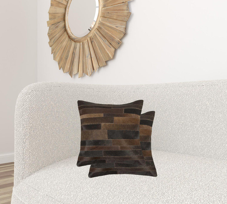 Homeroots Home Decor 18 X 18 X 5 Inches Chocolate Pillow 2 Pack