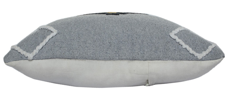 Homeroots Home Decor 20 X 20 Inches Gray Black Yellow and Ivory 100% Cotton Geometric Zippered Pillow