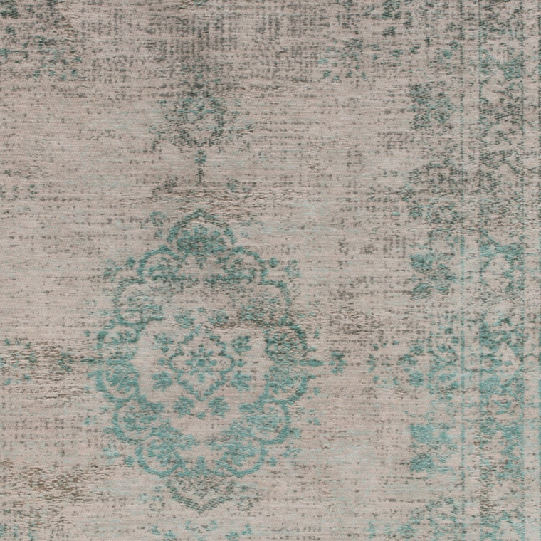 6' X 8' Gray and Green Medallion Non Skid Area Rug 100% PET