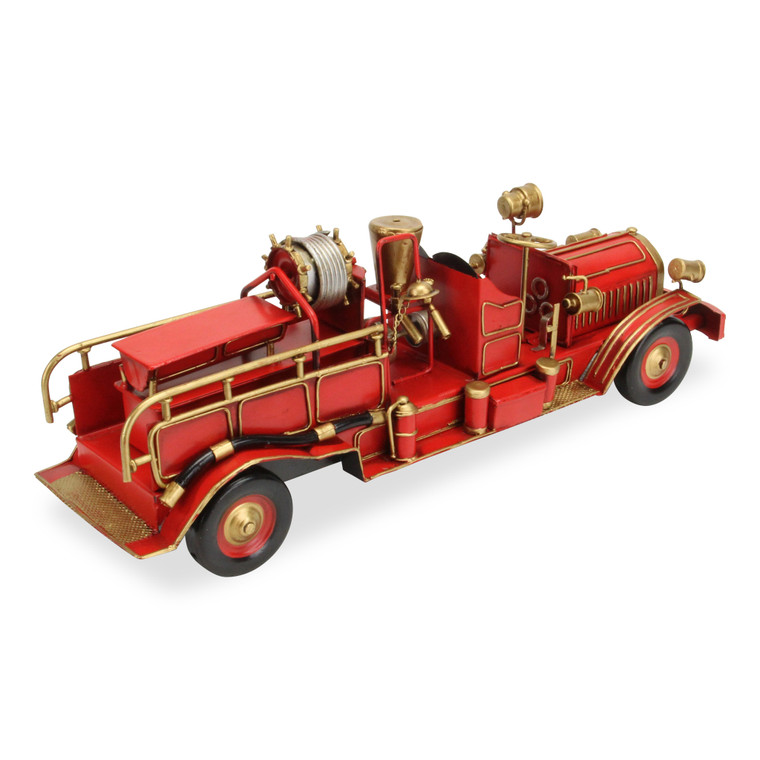 6" Red and Gold Metal Hand Painted Model Car - 606114869276
