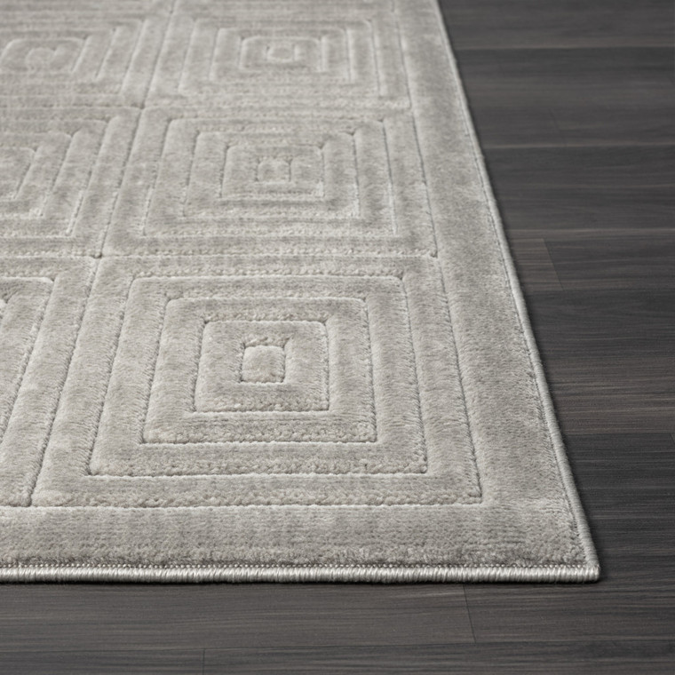 5' X 7' Gray Geometric Area Rug Polypropylene