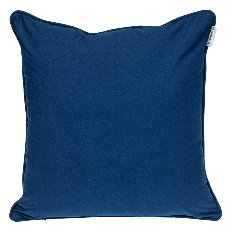 Homeroots Home Decor 18 X 18 Inches Blue 100% Cotton Geometric Zippered Pillow  