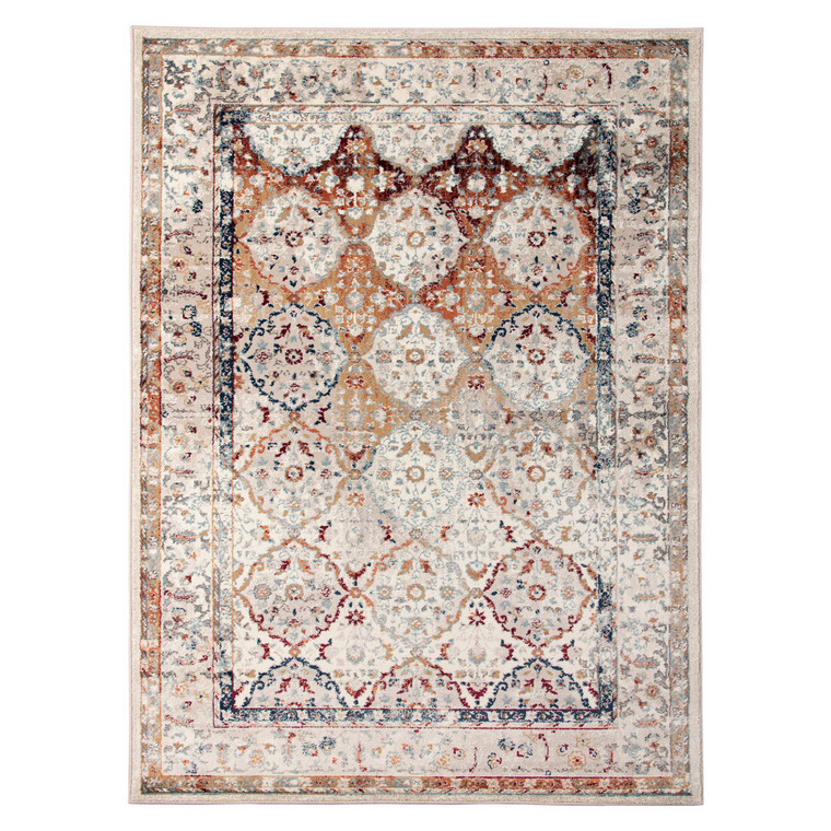 9' x 12' Beige Floral Medallion Power Loom Area Rug - 606114767565
