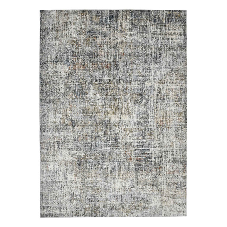 Homeroots Home Decor 5' x 8' Gray and Orange Abstract Power Loom Area Rug