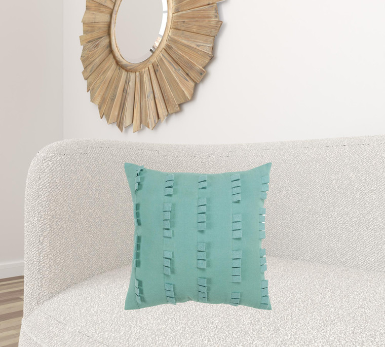 Homeroots Home Decor 20 Inches Aqua Cotton Pillow