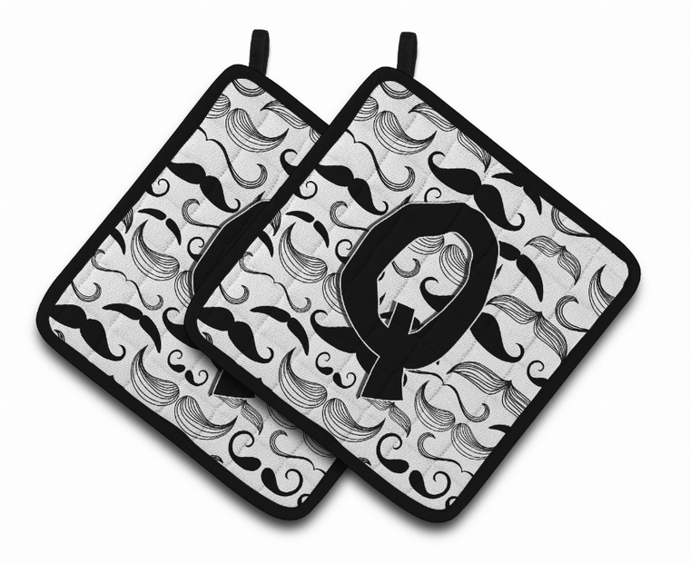 Monogram Moustache Pair of Pot Holders - 638508384256