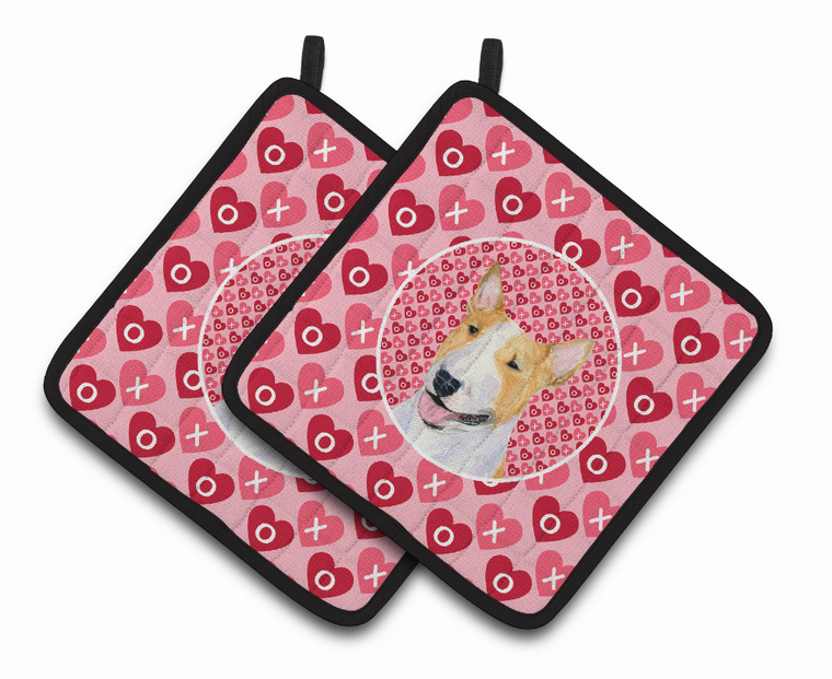 Dog Valentine's Day Portrait Pair of Pot Holders - 638508407603