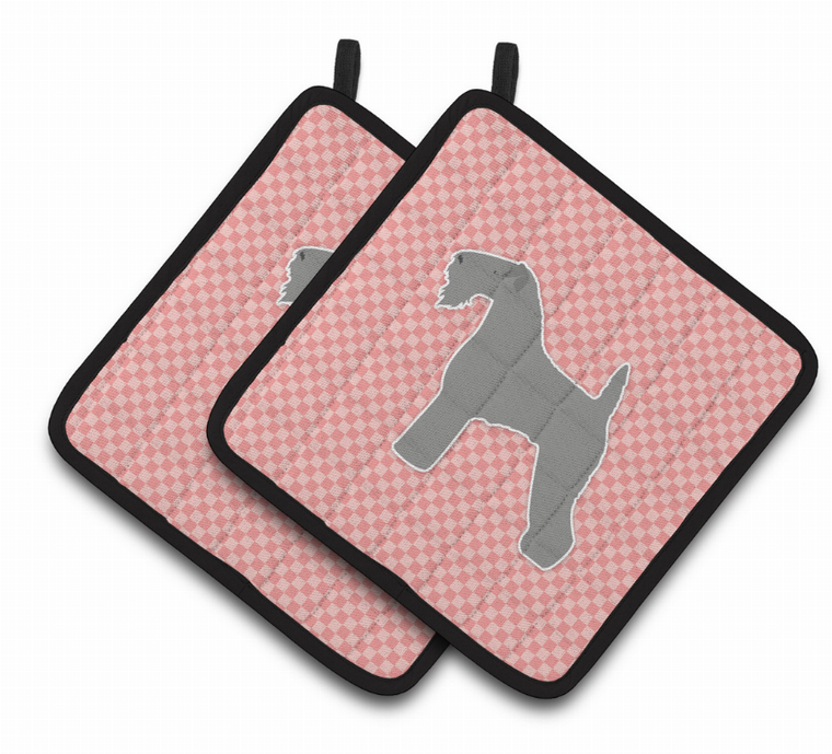 Dog Checkerboard Design Pair of Pot Holders - 638508525758