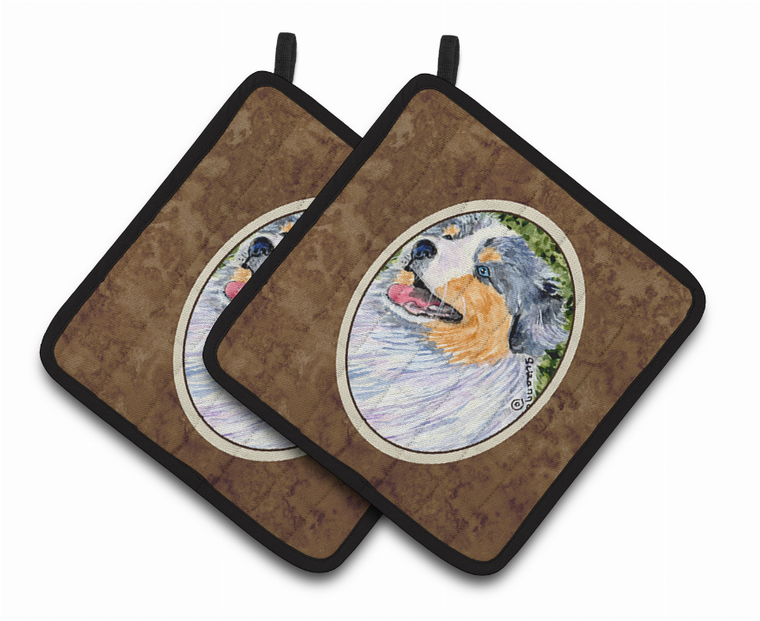 Australian Shepherd Pair of Pot Holders - 638508363992
