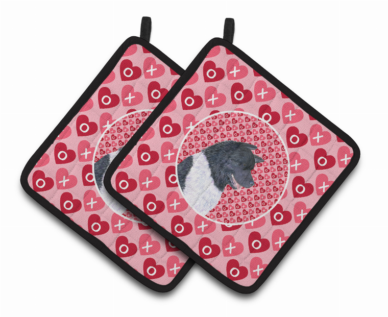Dog Valentine's Day Portrait Pair of Pot Holders - 638508407856