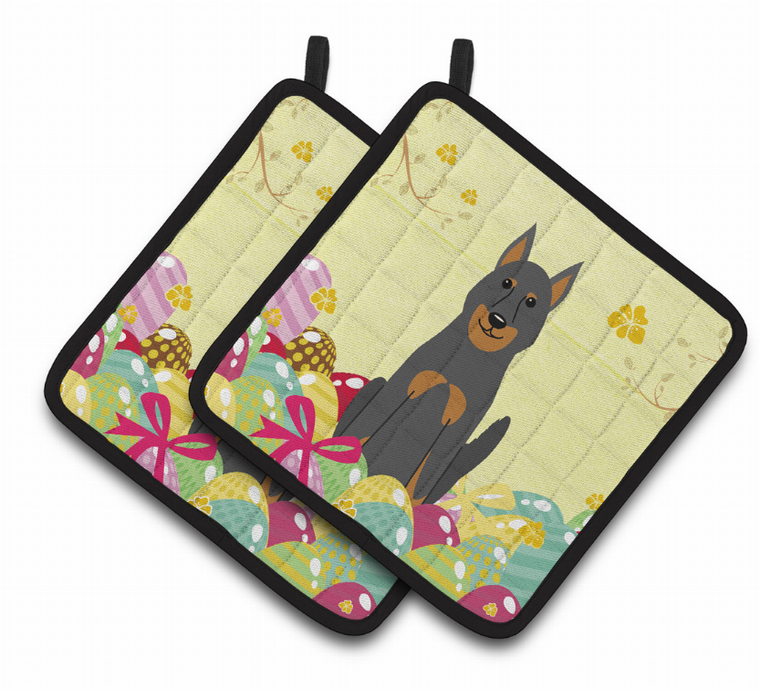 Easter Eggs Dog Pair of Pot Holders - 638508766700