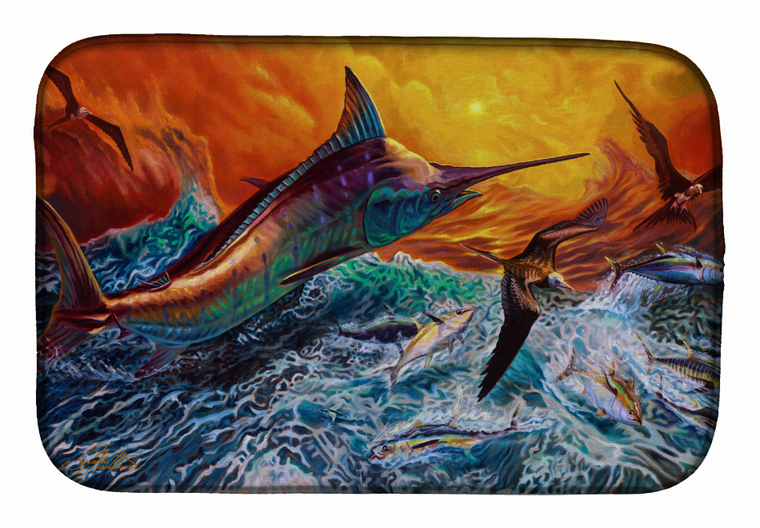 Sealife Art Themed Dish Drying Mat - 194030011560