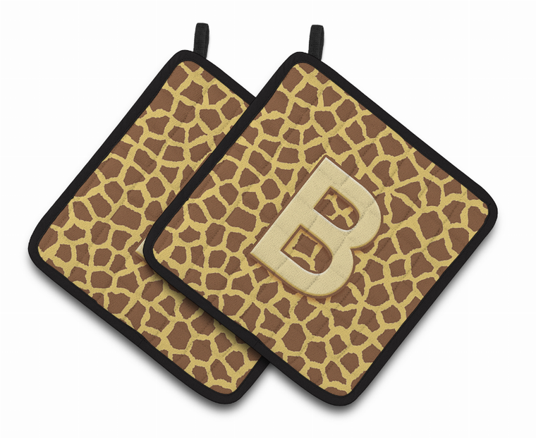 Monogram Animal Print Pair of Pot Holders - 638508364456