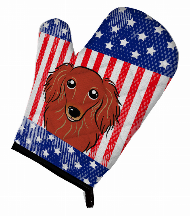 American Flag and Dog on Oven Mitt - 638508480125